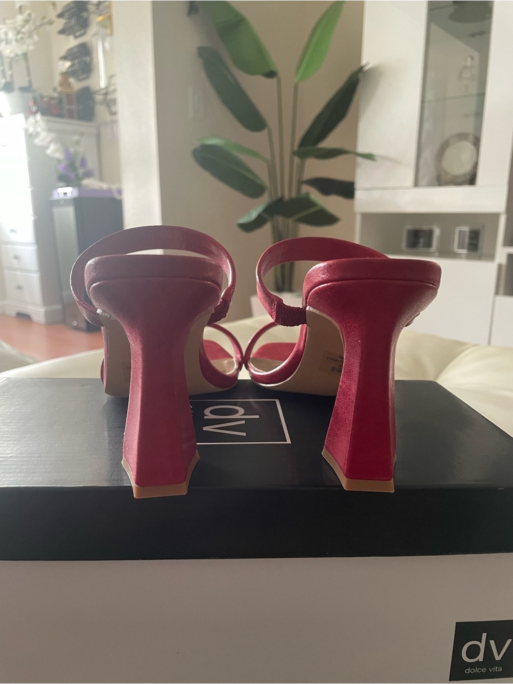 Dolce Vita Cherry Red Double-Strap Block Heel Sandals - Picture 8 of 12